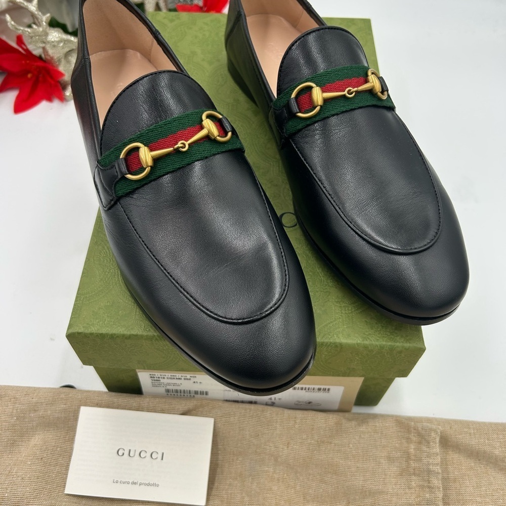 Women's Gucci, jordaan leather loafers size 41.5 made in Italy - Picture 2 of 10
